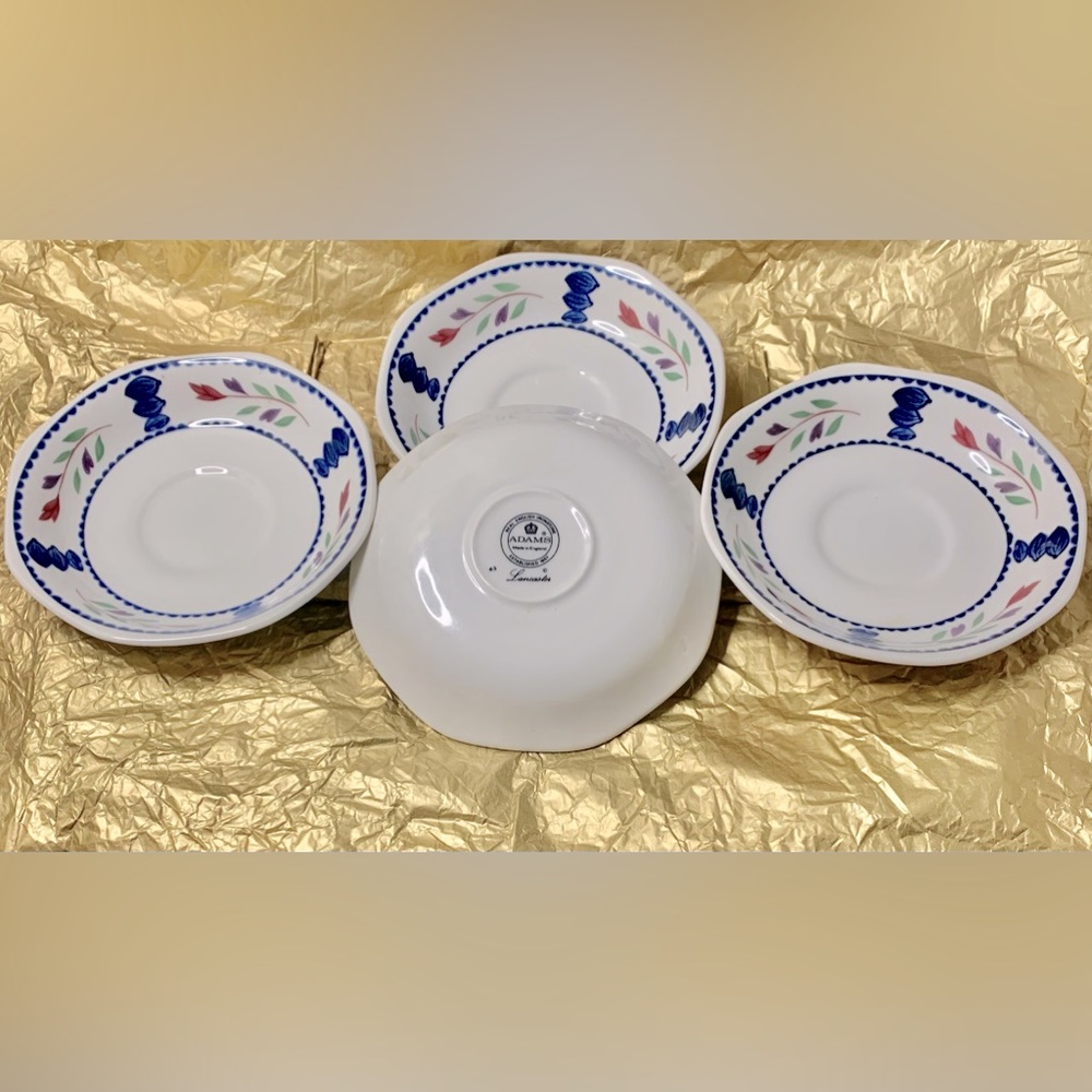 💎 Set of 4 Bread and Butter Plates in the Lancaster Pattern by Adams 💎#PG7